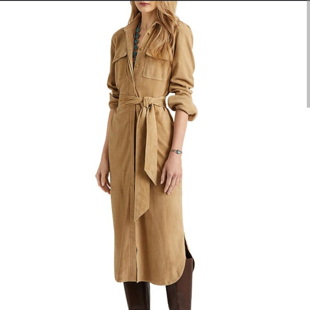 Ralph Lauren suede shirt dress size 14(Large)